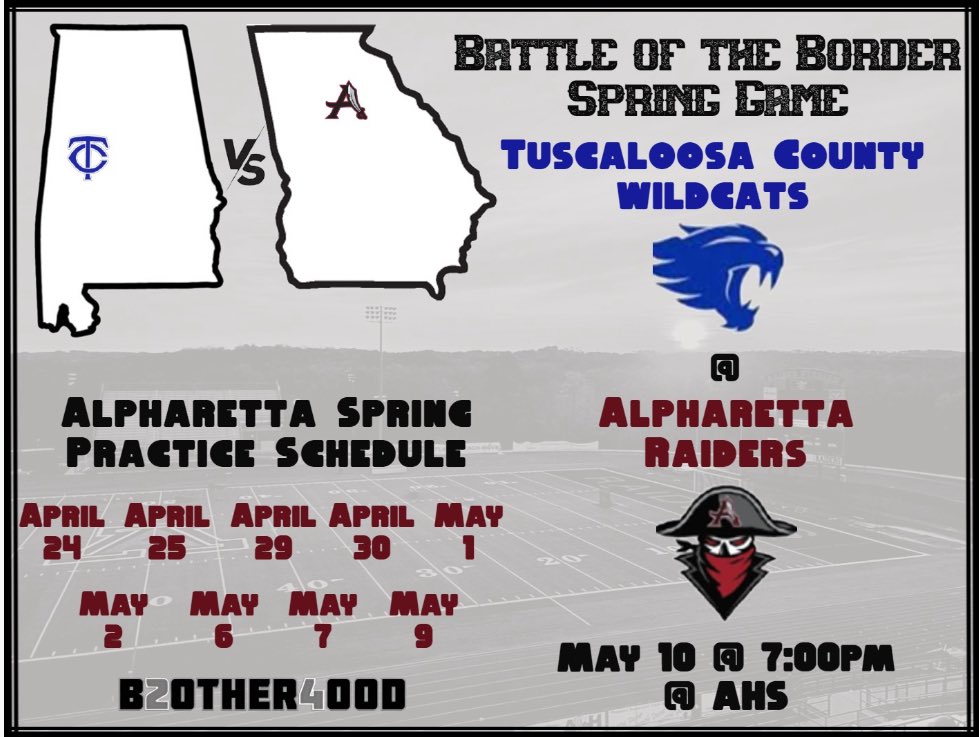 We’re excited to welcome @tcountyfootball and @CoachMHolcomb to the beautiful city of Alpharetta! @AHSFootball Spring ball is just around the corner. #B2OTHER4OOD