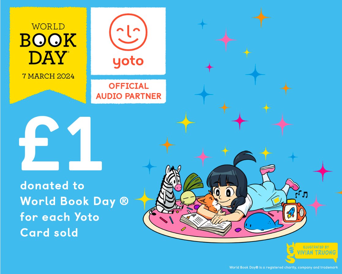 As our official audio partner for 2024, Yoto are donating £1 from the sale of selected Yoto cards to our charity until 21 March. You can also check out their brilliant selection of free audiobooks available via the Yoto App. Find out more: uk.yotoplay.com
