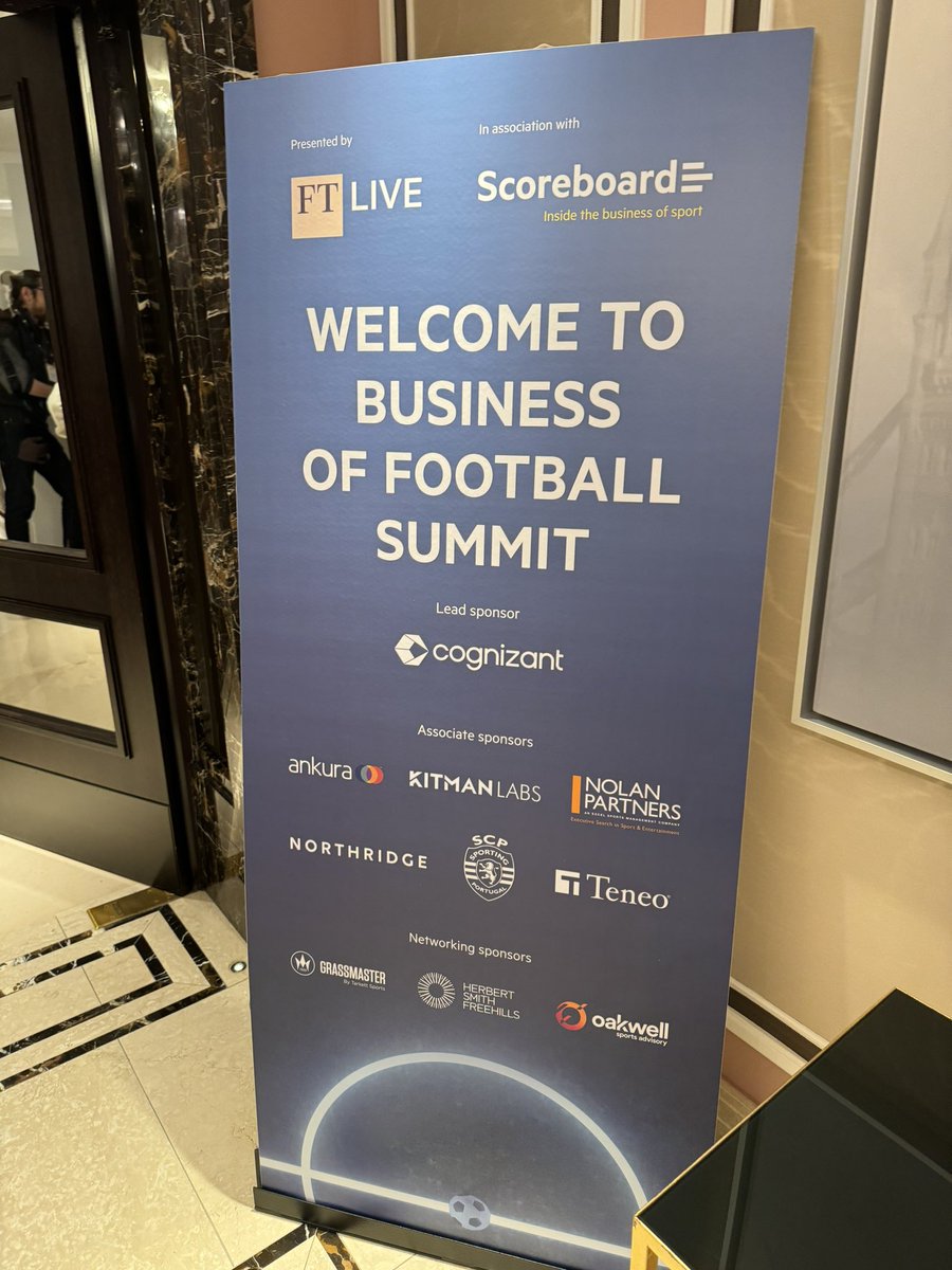 Insightful day yesterday with the <a href="/PFA/">PFA</a> at the <a href="/FT/">Financial Times</a> Business of Football Summit. Highlights were Gerry Cardinale and Zlatan discussing Redbird Capital’s sports acquisitions, and some pretty incredible stats on spending! Also Klopps Liverpool 2nd best ever?!