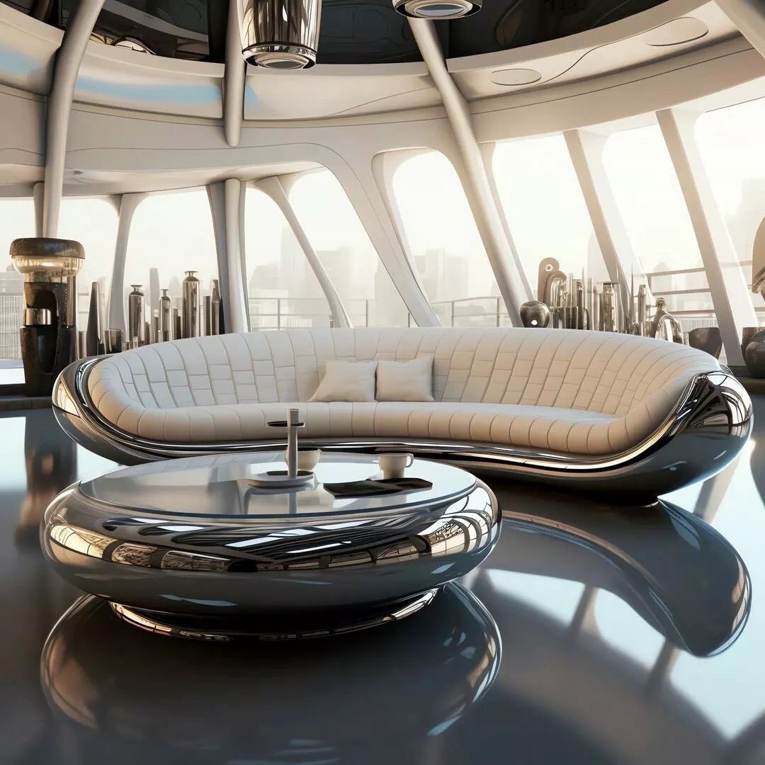 Spacecraft Living Room!! #spacecraft #ultramodern #futuristic #futuristicfashion #FuturisticDesign #futuredesign #sofa #so #fades #sofadesign #invasthu #Interiordesignideas #sunshyneinternational #conceptstoreality sunshyneinternational.com indesygn.com