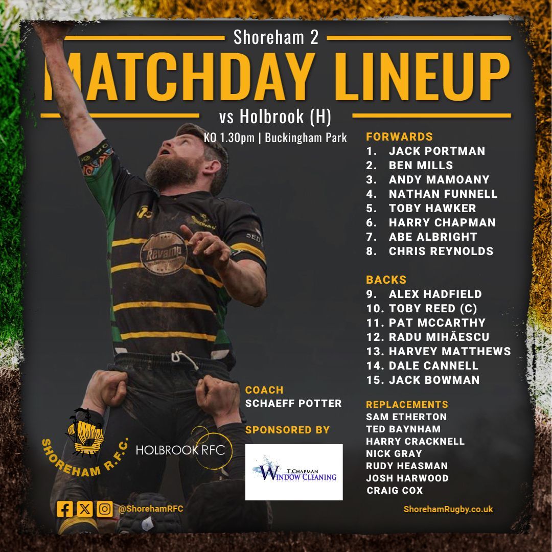 What an Saturday of rugby we have with a home double-header! Our 2nd XV kick-off @ 1.30pm vs @Holbrook_RFC, followed by the 1st XV taking on @CrawleyRugby @ 3pm Thanks to sponsors McEwan Ceilings and @window_t 👏Congrats to Tom Kentell on his 1st XV debut for the MIGHTY HAM🍖