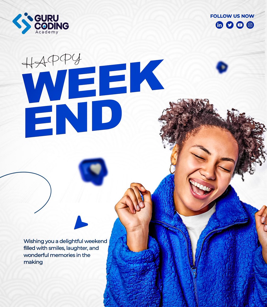 GuruCoding79278's tweet image. It’s another weekend to relax and restructure your plan. Have a blissful weekend from all of us Guru Coding Academy  #gurucodingacademy #weekendvibes #restructuring