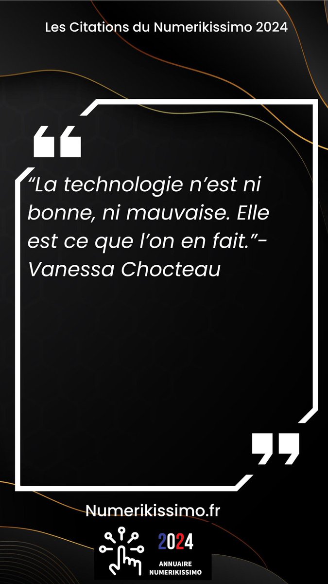 Les Citations des acteurs du digital francophone listés dans le numerikissimo.fr 2024 ! N°34 / 110 : Vanessa Chocteau #citations #numérique #Digital Via @davidfayon, @ygourven et @emiliemarquois