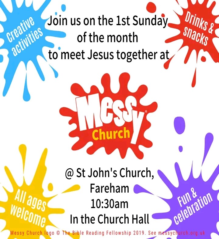 Messy church is back this week! We'd love to see you there.
