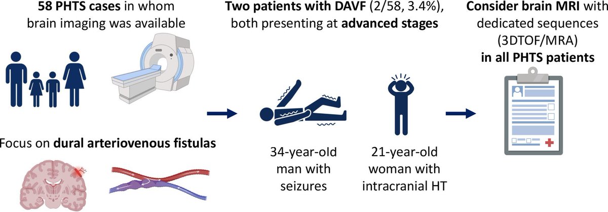 Did you know that #PTEN PGV carriers were at risk of dural arterioveinous fistulas? With potentially devastating consequences. Check out our latest publication: onlinelibrary.wiley.com/doi/epdf/10.11…. Consider brain MRI in all patients, with dedicated sequences. #PHTS #Cowden @AnnaGer28157298