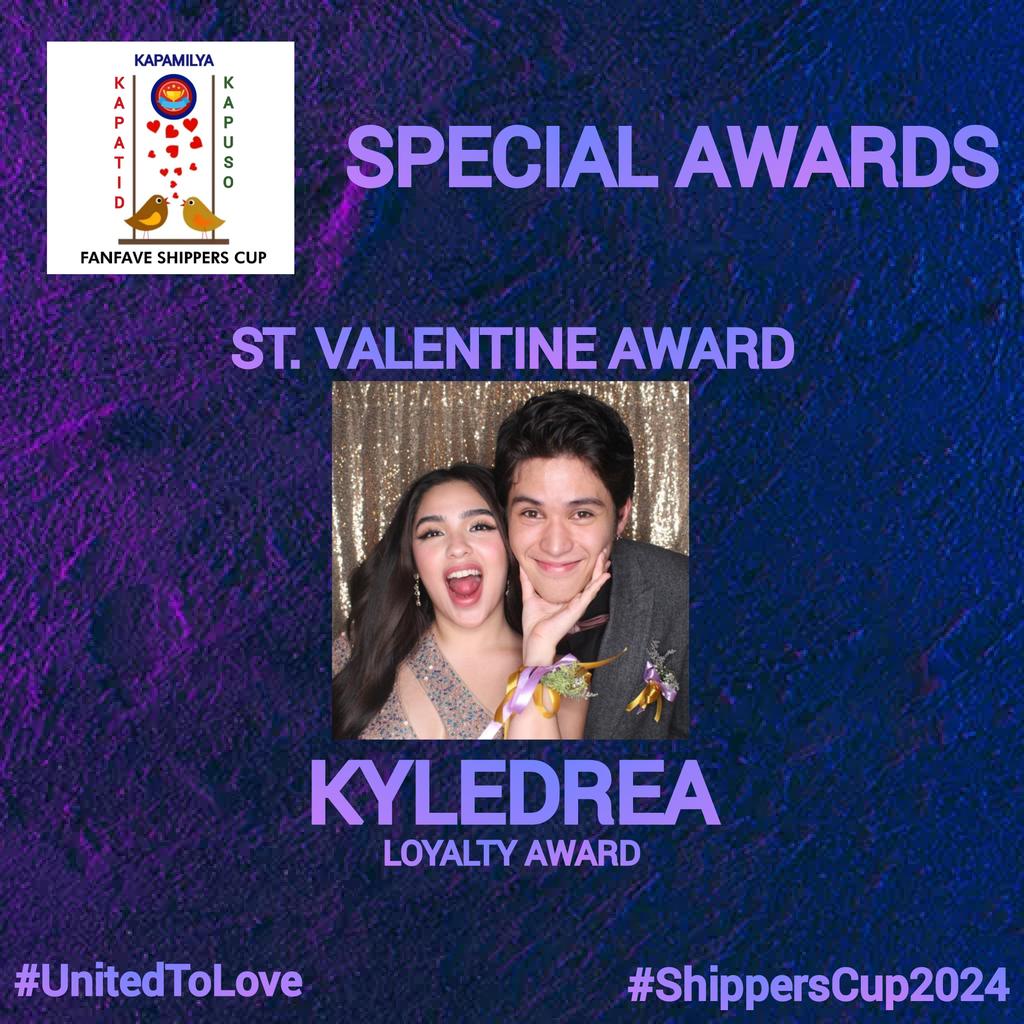 ShippersCup's tweet image. ST. VALENTINE LOYALTY AWARD goes to #KyleDrea

This Loyalty Award is based on how the two people and their supporters being a loyal to each other and to their idols whether they are Loveteam or not