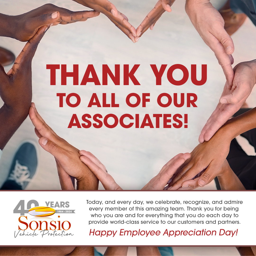 Happy #EmployeeAppreciationDay to every member of our amazing team! We're so grateful for who you are and for all you do. #THANKYOU for your dedication and hard work each day at Sonsio! #EmployeeAppreciation #TeamWork #Grateful