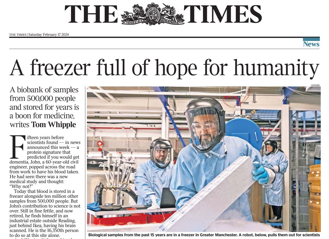 UK Biobank (@uk_biobank) on Twitter photo "We are just at the right time when we have enough power to start making really robust scientific discoveries" - our Chief Scientist Prof Naomi Allen.
📰 You can now read <a href="/TomWhipple/">Tom Whipple</a>'s profile of UK Biobank in @TheTimes on our website ow.ly/1G8K50QJT3C "We are just at the right time when we have enough power to start making really robust scientific discoveries" - our Chief Scientist Prof Naomi Allen.
📰 You can now read <a href="/TomWhipple/">Tom Whipple</a>'s profile of UK Biobank in @TheTimes on our website ow.ly/1G8K50QJT3C