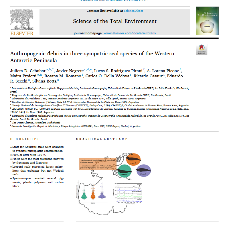 The first paper of my PhD is finally published at SOTEN!! Here we assess the anthropogenic debris contamination in three Antarctic seal species 🦭
 <a href="/ResearchGate/">ResearchGate</a>: researchgate.net/publication/37…