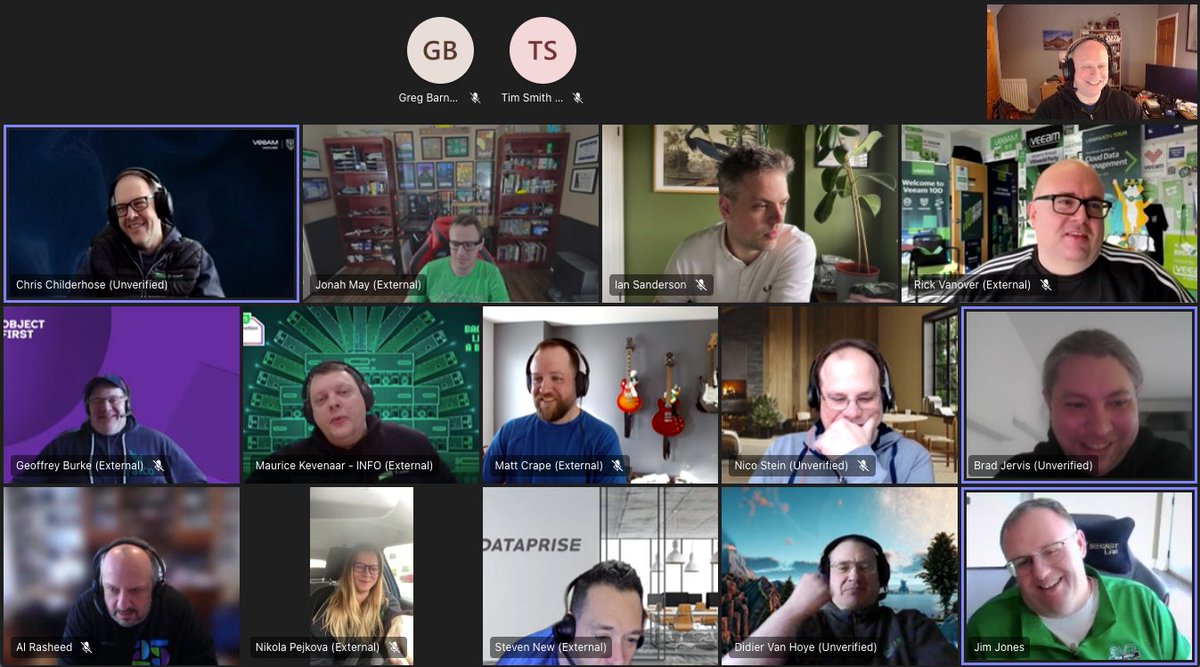 Craig Dalrymple (@cragdoo) on Twitter photo Weekly <a href="/VeeamVanguard/">VeeamVanguard</a> call, and 1st call of new 2024 class. Topics: renewals, helicopters and Travel Advice
<a href="/cchilderhose/">Chris Childerhose</a> <a href="/JonahMayRocks/">Jonah May</a> <a href="/al_rasheed/">Al Rasheed</a> <a href="/NicoAStein/">@nicoa.bsky.social</a> <a href="/ian0x0r/">Ian Sanderson</a> <a href="/MattThatITGuy/">Matt Crape</a> <a href="/mkevenaar/">Maurice Kevenaar</a> <a href="/k00laidIT/">Jim Jones</a> <a href="/WorkingHardInIT/">WorkingHardInIT</a> <a href="/NikolaPejkova/">Nikola Pejková 🧡🧡🧡🎗️🇺🇦🕊</a> <a href="/RickVanover/">Rick Vanover</a> <a href="/tsmith_co/">Tim Smith</a> <a href="/brad_jervis/">Brad Jervis</a> Weekly <a href="/VeeamVanguard/">VeeamVanguard</a> call, and 1st call of new 2024 class. Topics: renewals, helicopters and Travel Advice
<a href="/cchilderhose/">Chris Childerhose</a> <a href="/JonahMayRocks/">Jonah May</a> <a href="/al_rasheed/">Al Rasheed</a> <a href="/NicoAStein/">@nicoa.bsky.social</a> <a href="/ian0x0r/">Ian Sanderson</a> <a href="/MattThatITGuy/">Matt Crape</a> <a href="/mkevenaar/">Maurice Kevenaar</a> <a href="/k00laidIT/">Jim Jones</a> <a href="/WorkingHardInIT/">WorkingHardInIT</a> <a href="/NikolaPejkova/">Nikola Pejková 🧡🧡🧡🎗️🇺🇦🕊</a> <a href="/RickVanover/">Rick Vanover</a> <a href="/tsmith_co/">Tim Smith</a> <a href="/brad_jervis/">Brad Jervis</a>