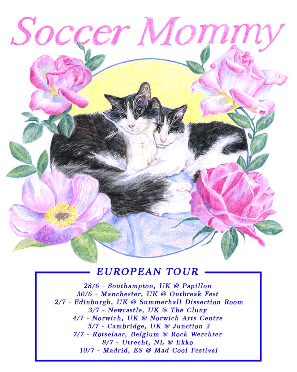 Tickets are on sale now for all UK/EU shows + festivals 🩵 soccermommyband.com