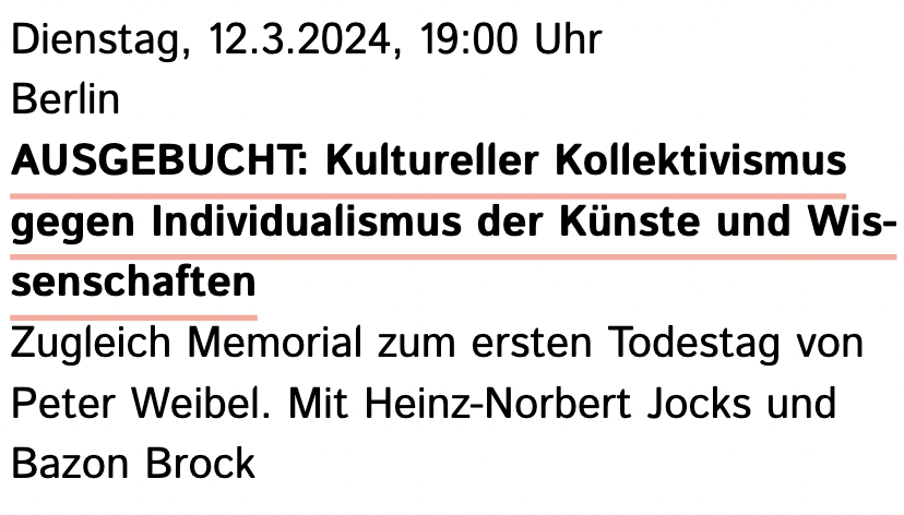 Bitte nicht mehr anmelden: Die Veranstaltung am 12.3.24 im Lapidarium, Berlin, zum Kulturellen Kollektivismus ist bereits ausgebucht.