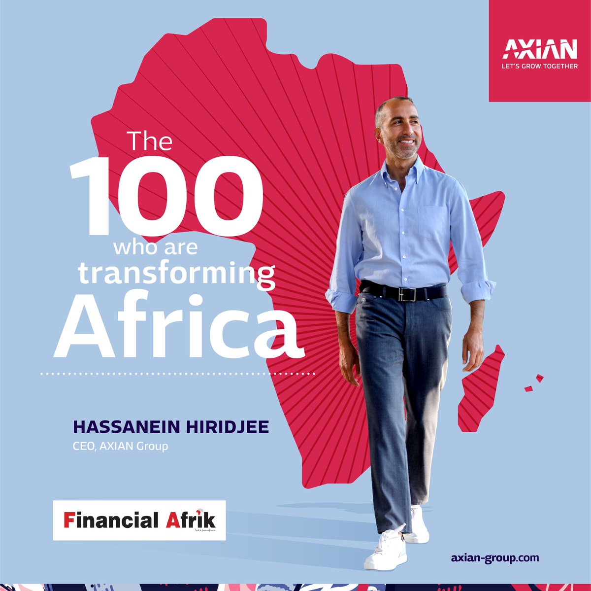 [AXIAN News] A collective achievement! ⭐ Our CEO @HassanHiridjee features among the 100 personalities who are transforming Africa in 2023, by @Financialafrik #AXIAN #LetsGrowTogether