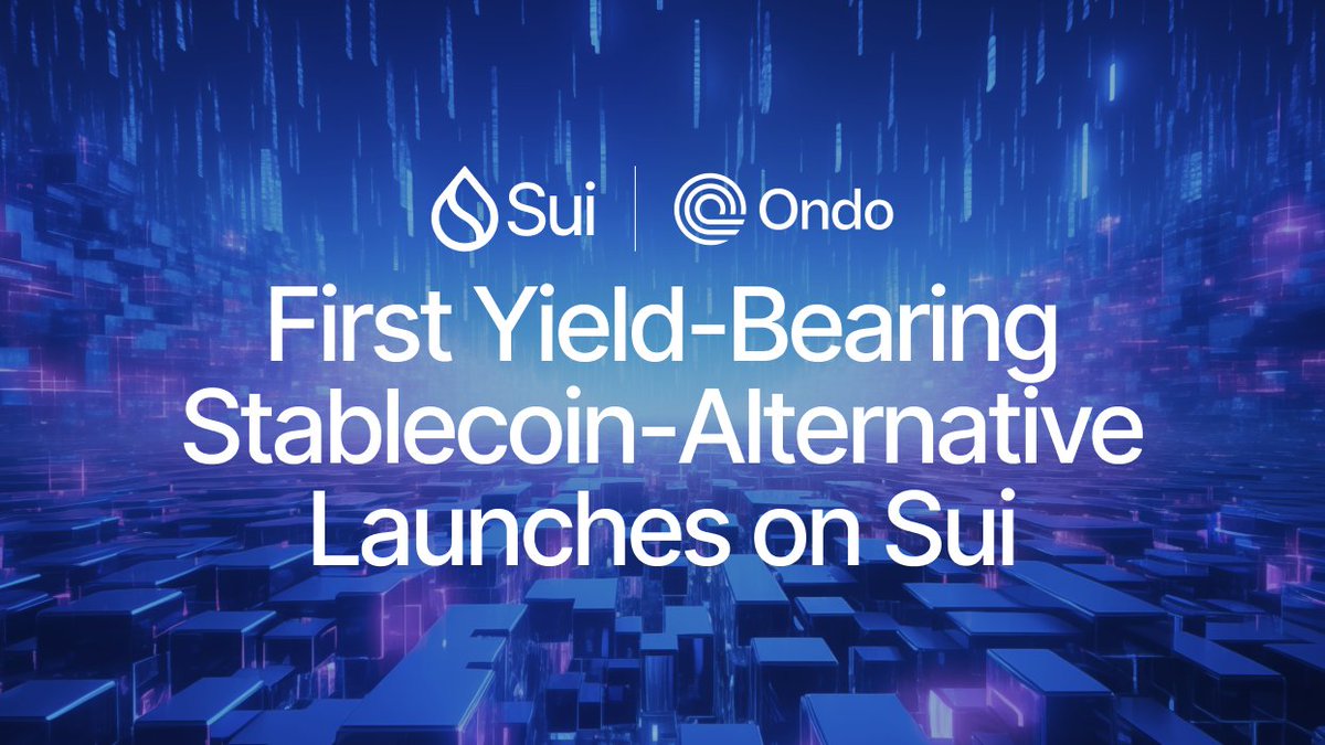 Sui just gained its first native dollar-denominated token! @OndoFinance’s USDY, a yield-bearing stablecoin-alternative, is now live on the network and available for immediate use by builders, developers, and their end users!
