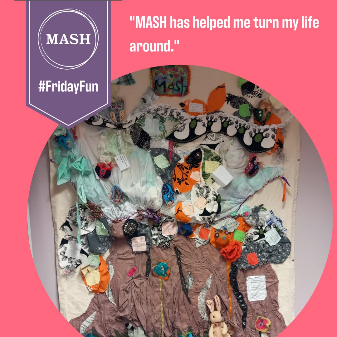 This gorgeous tapestry was created by the women at MASH a few years back. It is a reminder to our staff and anybody who enters of the major impact that our services haven, with quotes directly from the women. #FridayFun #Creative #Art