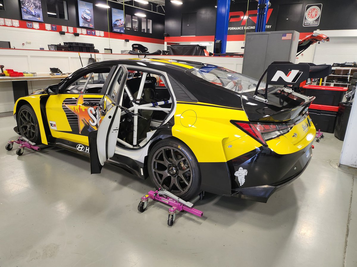 We have acquired the TCR car from Bryan Herta Autosport. Here is your first look at some pictures of the actual car that StarCom Racing will race this year in the Michelin Pilot Challenge Series!