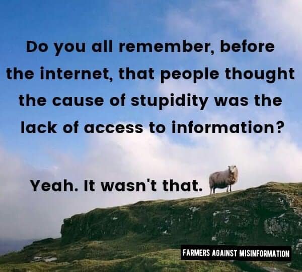 Funny, but true...

Waaaay too much misinformation being shared online about livestock #farming😒
#NoFarmersNoFood #MeattheFacts