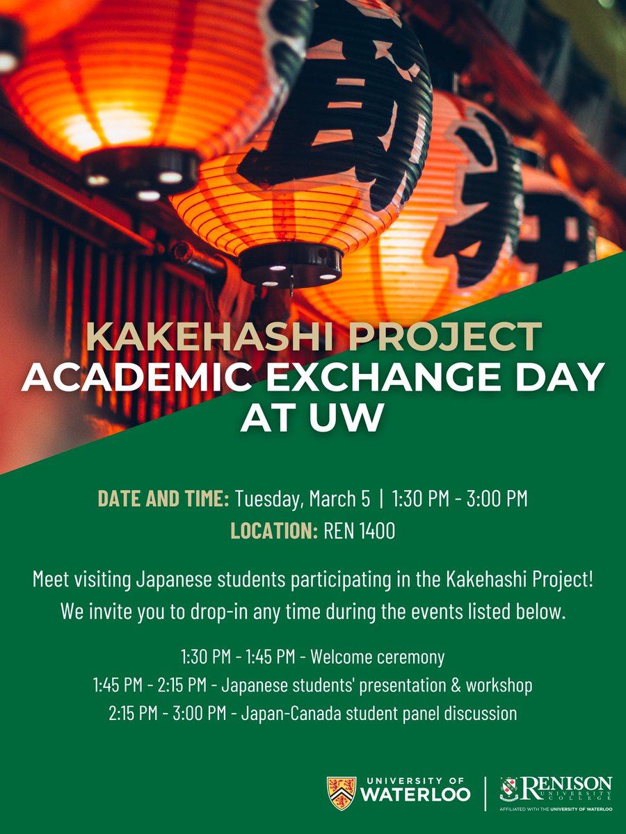 Waterloo Int'l (@waterlooint) on Twitter photo <a href="/WaterlooINT/">Waterloo Int'l</a> welcomes you to meet students visiting from Japan at the #KakehashiProject Academic Exchange Day <a href="/RenisonELI/">Renison ELI</a> Mar 5, 2024. <a href="/JapaninCanada/">Embassy of Japan in Canada</a> <a href="/AsiaPacificFdn/">APF Canada</a> <a href="/WaterlooINT/">Waterloo Int'l</a> welcomes you to meet students visiting from Japan at the #KakehashiProject Academic Exchange Day <a href="/RenisonELI/">Renison ELI</a> Mar 5, 2024. <a href="/JapaninCanada/">Embassy of Japan in Canada</a> <a href="/AsiaPacificFdn/">APF Canada</a>