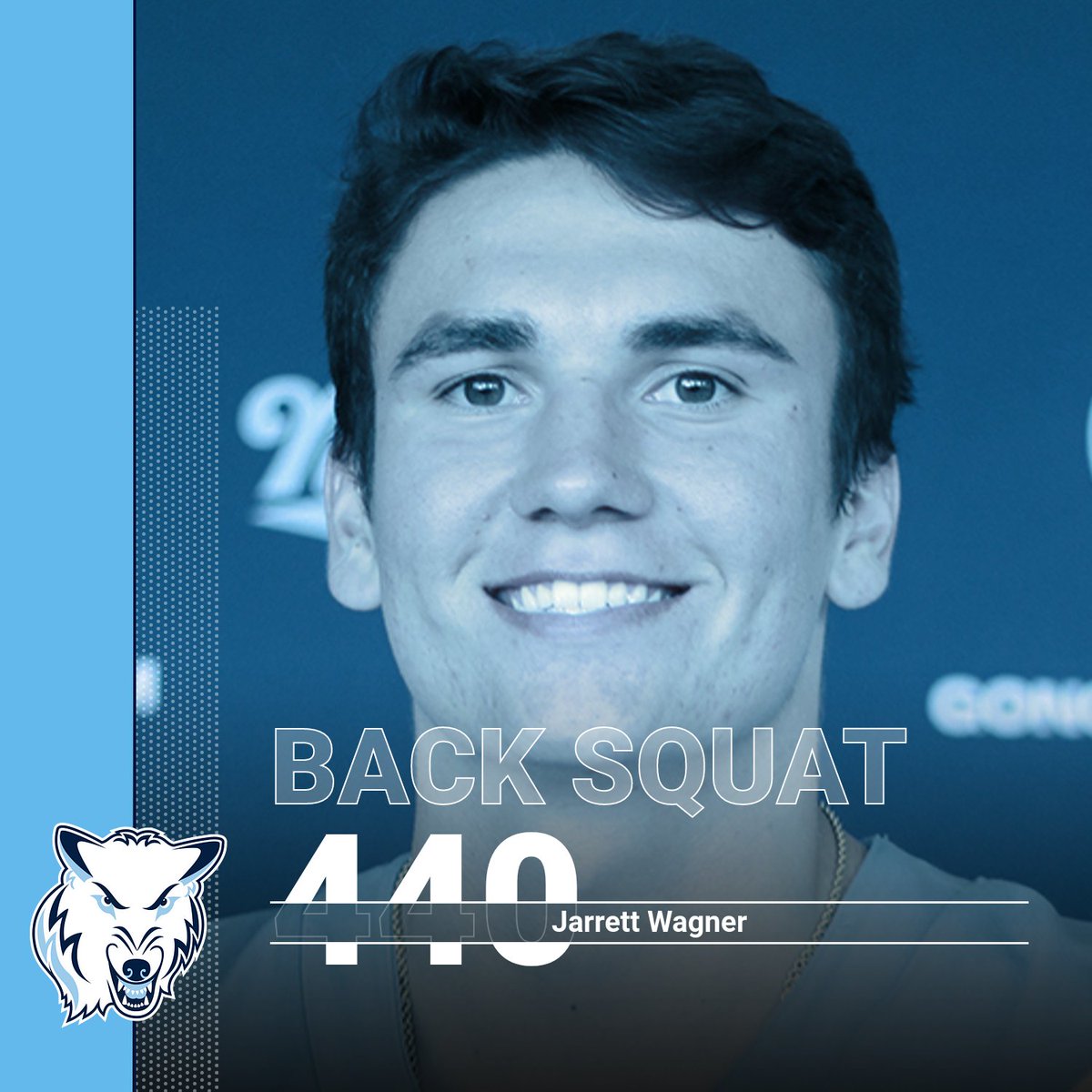 NorthwoodSnC's tweet photo. This AM during our training session @Jarrettw_04 took the opportunity to retest back squat and was successful in breaking the ST back squat record from 2012 by lifting 440# besting Alex Faust's lift of 435#. The 440# squat also earned him #IronWolf status #GetStrong💪🐺 https://t.co/7NTEGxMM7c