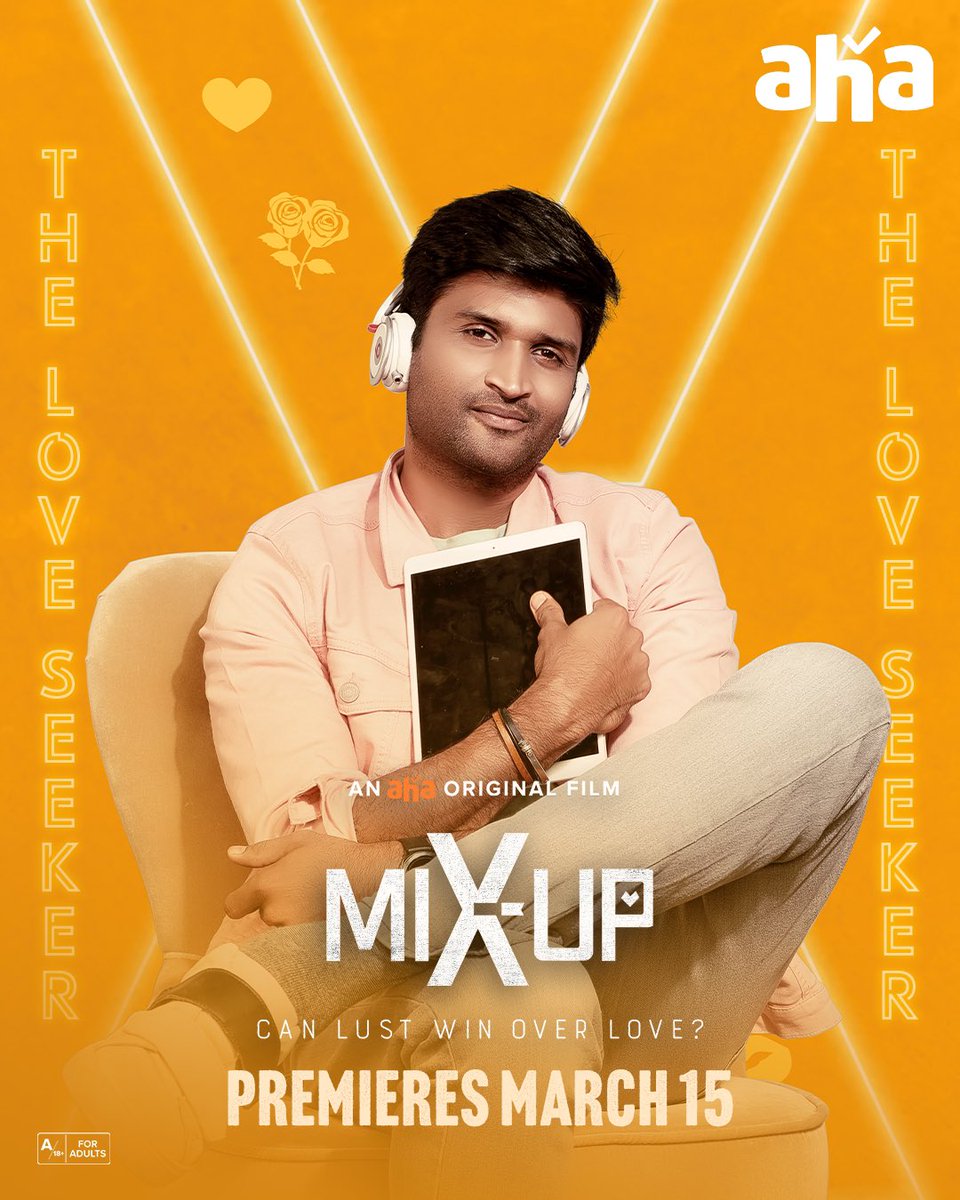 Meet Abhi aka Kamal, the love seeker behind Mix-Up's captivating tale of lust and love. #MixUpOnAha from March 15th, coming to spice up your love life! @kamalkamaraju #adarshbalakrishna #AksharaGowda #Poojajhaventi @sprint_films #thirumalreddy