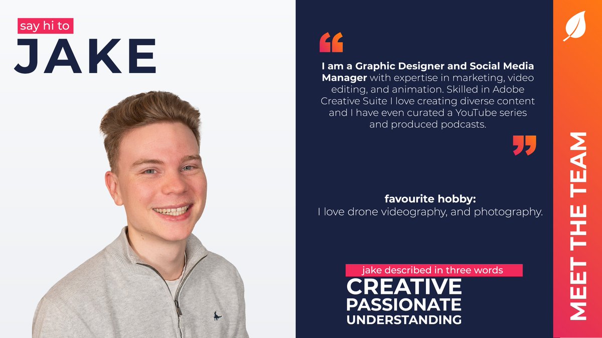 copperleaf_m's tweet image. We are delighted to welcome Jake to Copper Leaf!👋

He joins the team as a Social Media Manager &amp;amp; Graphic Designer🎨

You can learn more about Jake &amp;amp; the team here ➡️ copperleaf.media/home/about-us/

#CopperLeaf #MeetTheTeam #Marketing #CreativeAgency #SocialMediaMarketing #GraphicDesign
