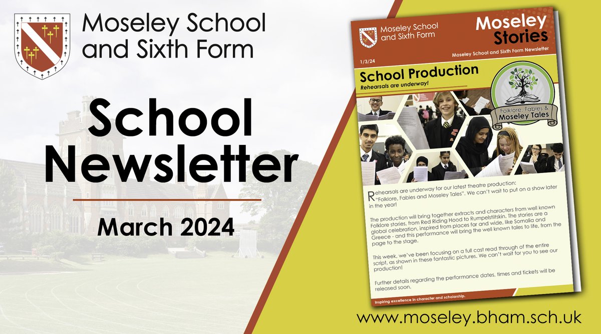 📰💫Please read the March edition of our school newsletter, for all the latest information & stories from Moseley School and Sixth Form. Available on our website now:▶️ moseley.bham.sch.uk/wp-content/upl…