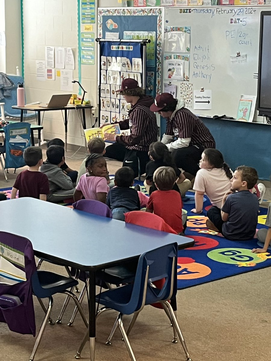 JMRBaseball's tweet photo. Had a great time reading to the students at @cafurrelem yesterday. Thank you for having us. @JMRHS_Athletics @JMRHSNews https://t.co/1qTG1P0xxn