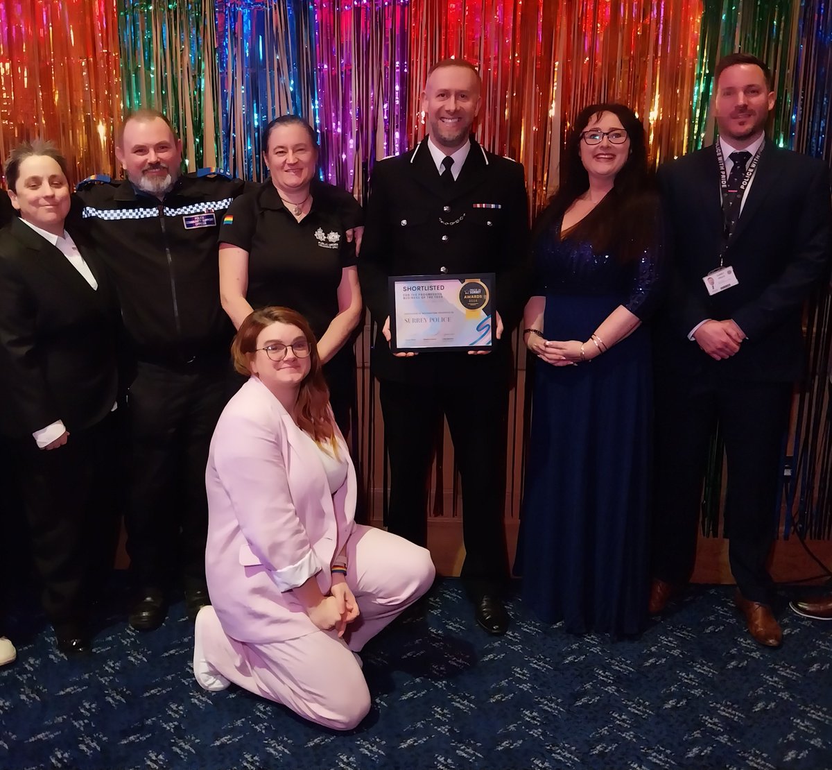 #SurreyPolice were delighted to have been shortlisted for the ‘Progressive Business of the Year’ award at the recent #PrideInSurrey Awards.  It brought together community leaders, advocates + organisations to celebrate progress made in embracing + supporting the LGBTQ+ community.