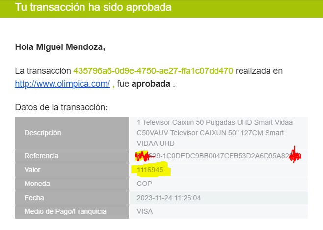 ShapirMD's tweet photo. Más de tres meses llevamos esperando a que
@olimpicaSA @sicsuper
nos devuelva el dinero por una compra que hicimos con mi tarjeta de crédito el día 24 de noviembre de 2023 y hasta el momento es una sola burla, nunca nos enviaron el producto ni han devuelto la plata.

Hilo... https://t.co/uOVfjDjcvy