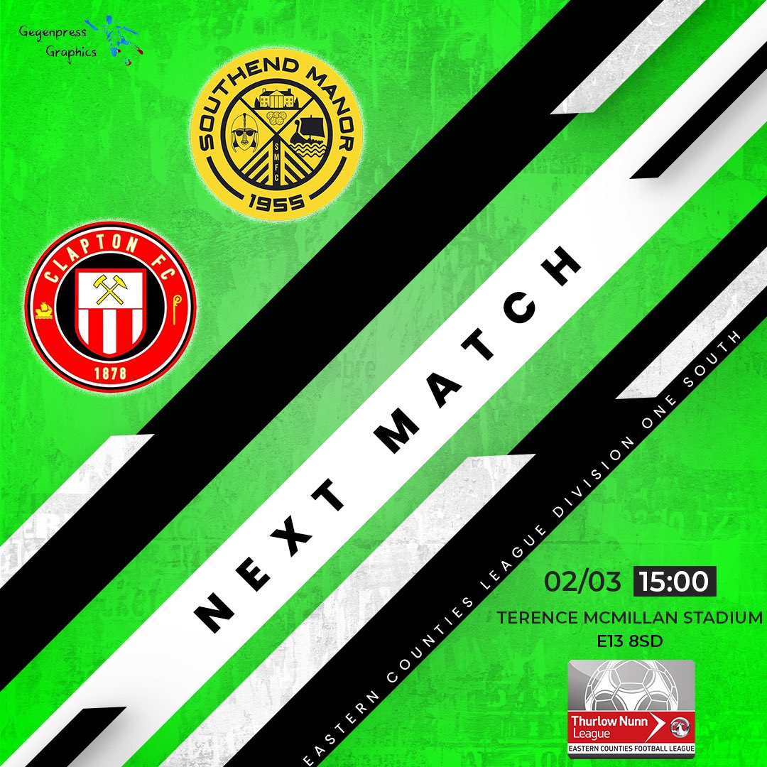 SouthendManorFC's tweet photo. NEXT UP: @ClaptonFootball ๐กโซ๏ธ
.
The boys are away again this weekend!
.
#matchday #southendmanor #upthemanor #thurlownunnleague #claptonfc https://t.co/mrRmqa16De