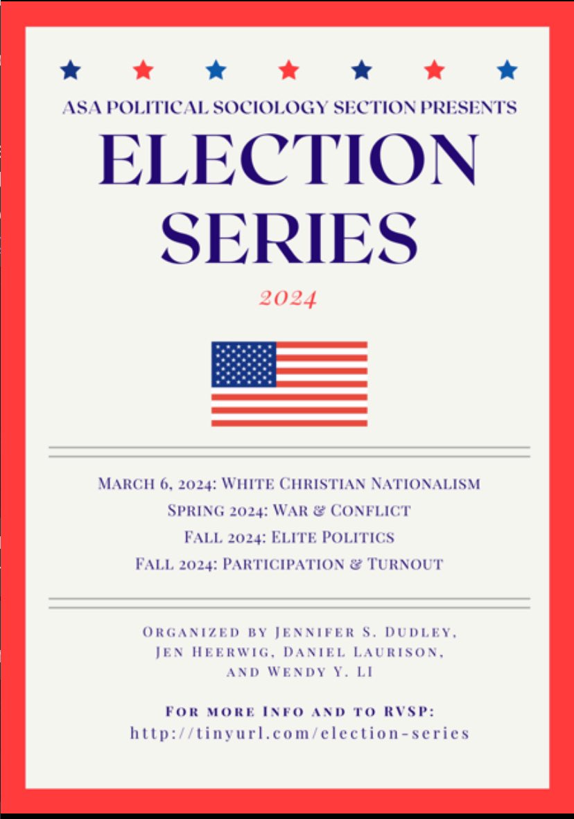 @ResearchCPS is pleased to share the @ASApoliticalsoc 2024 Election Series! 🗓️ The first talk will take place on March 6 Speakers will include @Victoria_Asbury @Luisa_Godinez_P @profsamperry RSVP: tinyurl.com/election-series