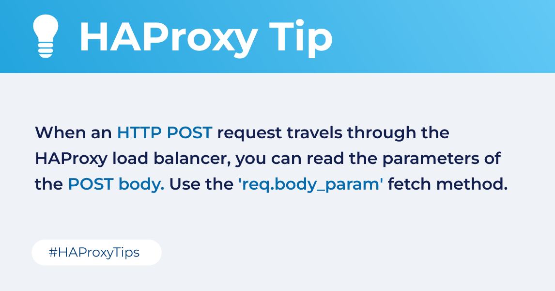 HAProxy's tweet photo. Did you know you can read the body of a request in HAProxy? π§
#HAProxyTips https://t.co/ZiylUI44vo