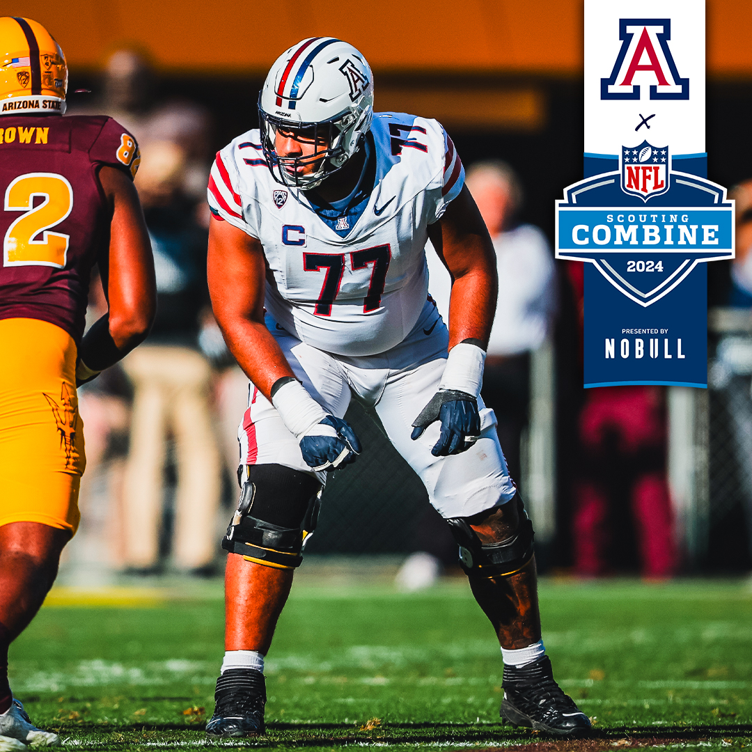 Sending 👊 to our @ArizonaFBall crew -- Tanner McLachlan (@TMclachlan12), Jacob Cowing (@jaycowing_), Michael Wiley (@michael_wiley6), & Jordan Morgan at the @NFL combine this weekend! #BearDown #ShowMeDontTellMe #NFLCombine