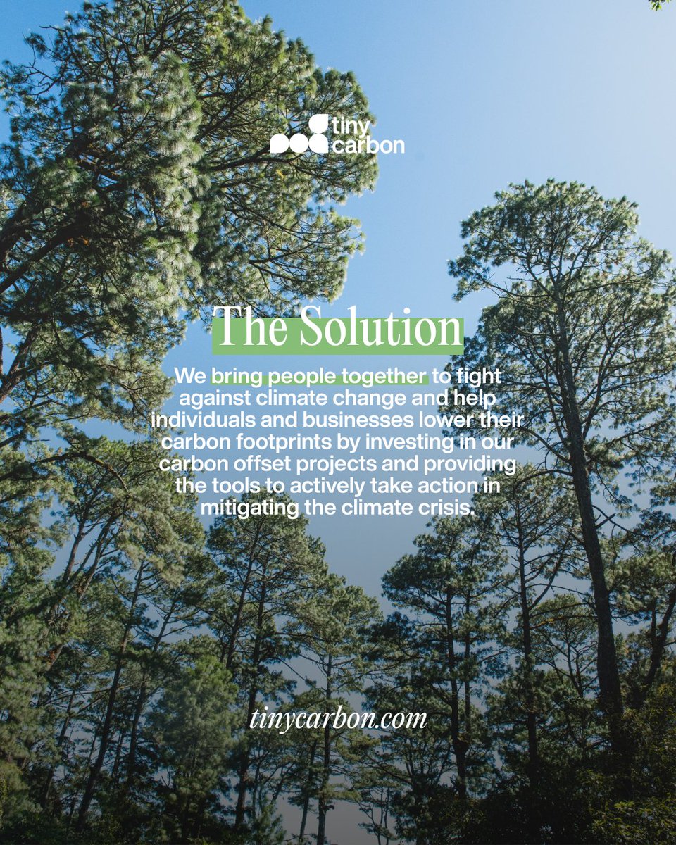 It’s time for all of us to work collectively towards a long-term solution to the climate crisis. Check out our link in bio and join our mission! #TinyCarbon