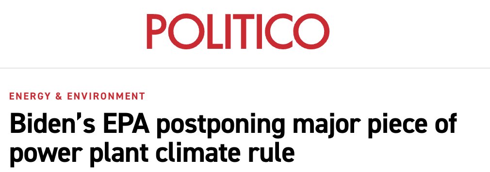 We're disappointed that Biden is caving to pressure from the gas lobby & stripping climate from new power plant regulations. The delay leaves the fate of regulations on 2k gas-fired power plants up to the results of the 2024 election. That's not how a climate president acts.