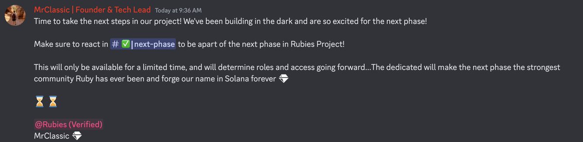 RubyNFTTools's tweet image. A message from our founder... The next phase for Ruby is approaching, don't miss it...