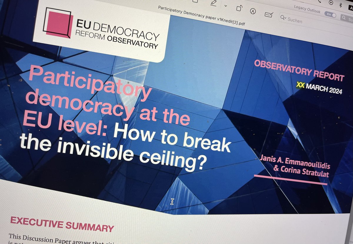 Putting final touches on next @Conf_Observ paper. Together with @StratulatCorina we try to identify the (political) structural impediments for more citizens' participation & more radical change of #EU. So, how can the 'invisible ceiling' be broken? @epc_eu #HumilityAndCourage