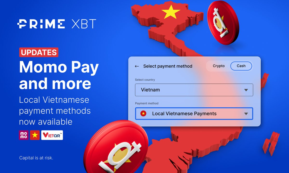 🇻🇳 MoMo Pay and more come to #PrimeXBT

Vietnamese traders can now make fast and secure deposits and withdrawals in $VND using a range of local payment methods.

✅ MoMo Pay
✅ QRPay
✅ VietQR

👉 Start here: eng.primexbt.com/49Iy4b9
👉 More details: eng.primexbt.com/49ANluZ