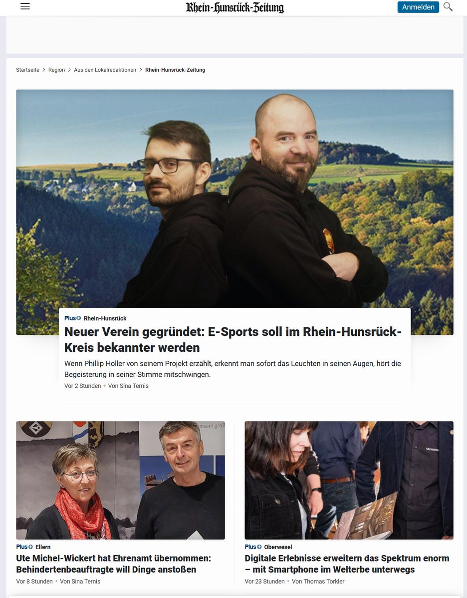 🚀 Spannende Neuigkeiten! 🚀

🎮 Wir freuen uns riesig, dass unser E-Sport Verein in der Rhein-Hunsrück-Zeitung vorgestellt wurde! 📰 Unsere Bemühungen, den E-Sport in der Region zu fördern, gewinnen an Fahrt, und wir sind stolz darauf, dass unsere Arbeit Anerkennung findet. ✨