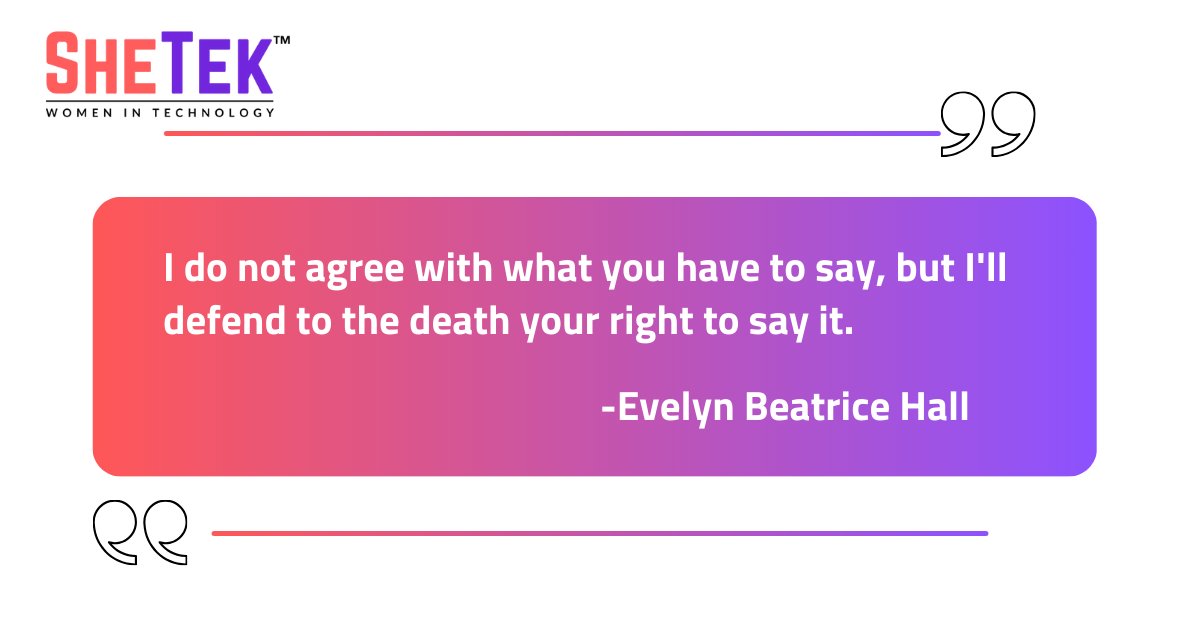 People can have different opinions - and that's OK.

#shetek #pamten #inspiringwomen #inspirationquotes #EvelynBeatriceHall