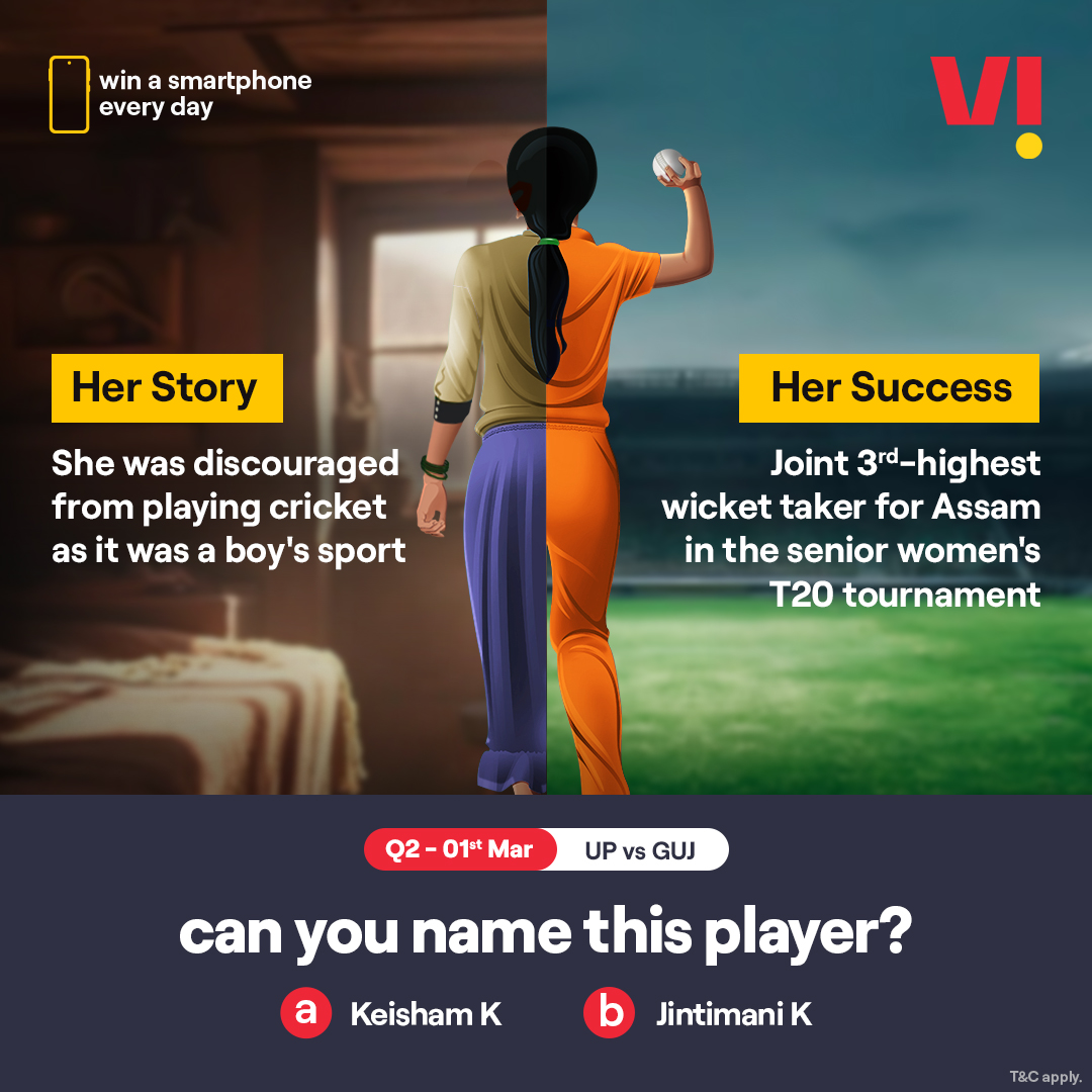 Struggles that lead to success, beautifully shapes their astonishing story. Recognise their names with #ViBoundaryBreakers and you could win a smartphone every day. . . #PlayAndWin #Smartphone #Challenge #ParticipateNow #Cricket #UPvsGUJ