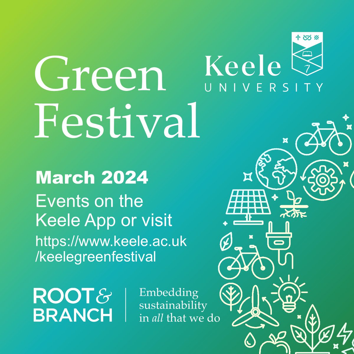 #KeeleGreenFestival begins today! Celebrating sustainability at Keele through events, talks, campaigns and activities... embedding sustainability in all that we do 🌱 View the schedule: keele.ac.uk/KeeleGreenFest… #GreenKeele @sustfuturekeele @KeeleUniversity