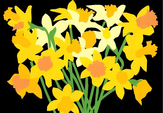 yellow daffodil, my favorite flower in spring!#collageart 