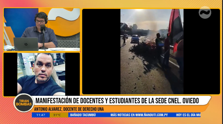 Desvían kilómetros por obras del MOPC en Coronel Oviedo

En línea con el docente de Derecho UNA, Antonio Álvarez.

🗣️"Nos cerraron el acceso a la Facultad de Derecho y alberga 400 alumnos. También a una clínica importante. No previeron el acceso", señalan.

💣 #TiranBombas
