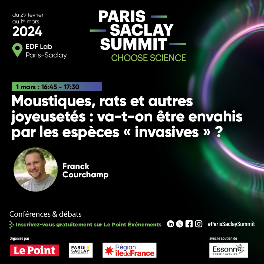 Moustiques, rats et autres joyeusetés : va-t-on être envahis par les espèces « invasives » ? ➡️ vu.fr/FTrw 🗣️ @franckcourchamp, écologue et chercheur au @CNRS #ParisSaclaySummit #ChooseScience