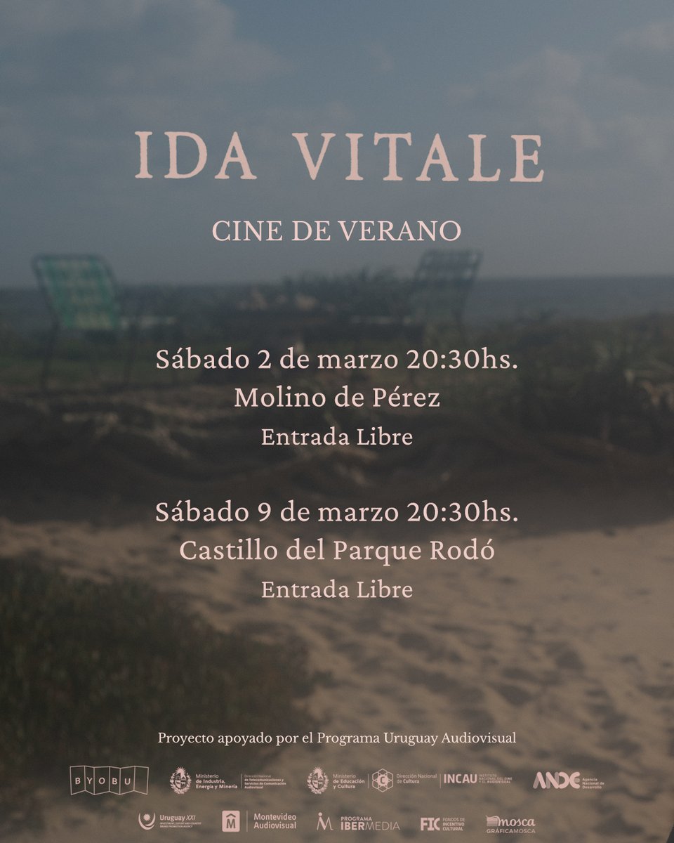 IdaPelicula's tweet photo. De la mano de Cine de Verano, el ciclo organizado por Montevideo Audiovisual, anunciamos dos próximas funciones de Ida Vitale en Montevideo.

• Sábado 2/3, 20:30hs en Molino de Pérez.
• Sábado 9/3, 20:30hs en Castillo del Parque Rodó.

Las y los esperamos. https://t.co/GeLTijhspG