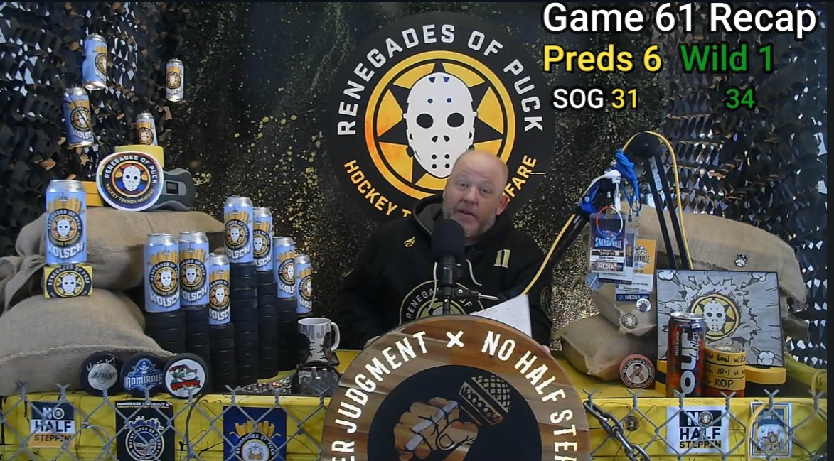 RenegadesOfPuck's tweet photo. ROP Recap #Preds 6 #mnwild 1 Game 61 2023-24 Season
https://t.co/MY7qrCuMLD
#FullPressPredators #FullPressNHL https://t.co/8n9ykFBZIh