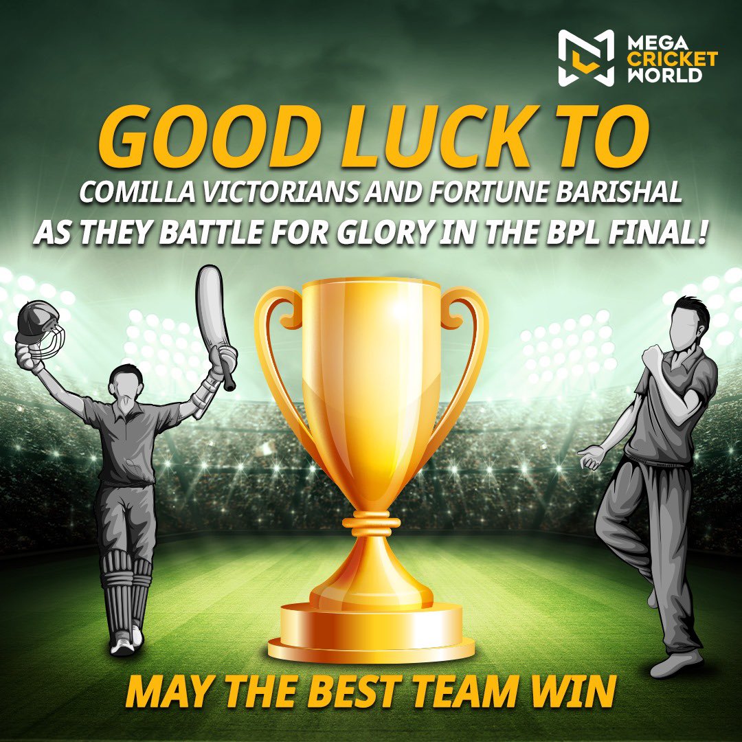mcworldsocial's tweet photo. Best wishes to Comilla Victorians and Fortune Barishal as they battle it out for the championship title. Here's to an exciting BPL Finals! πͺπ
#ComillaVictorians #FortuneBarishal #CVvFB #BPL #BPL20 #BPL2024 #BPLFinals #Finals #SunilNarine #LittonDas #TowhidHridoy #MoeenAli https://t.co/kxpV2EwYAS