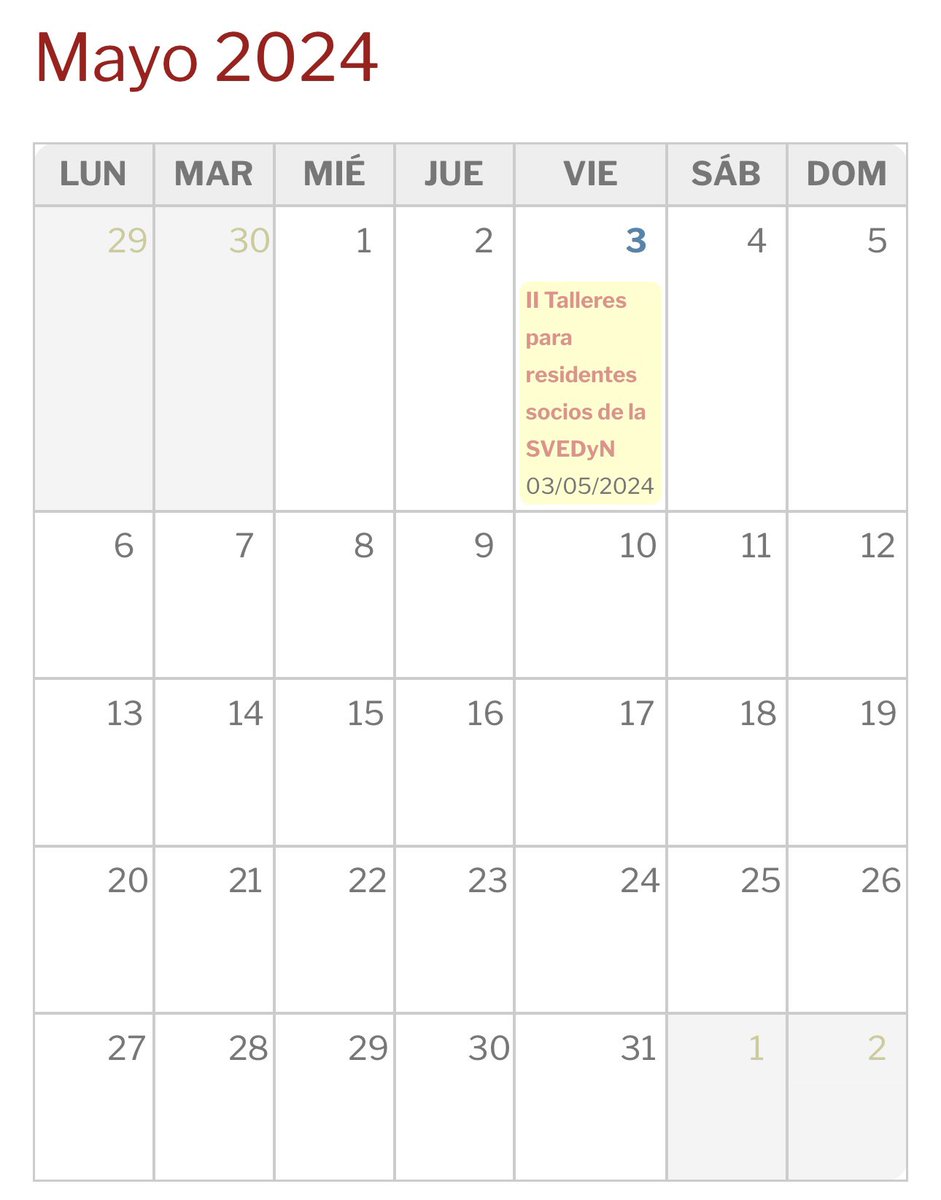 🚨🔜 Actualizamos agenda próximas actividades SVEDyN. Save the date! 
Marzo-Abril-Mayo 24

<a href="/Beatrizvoltas1/">Beatrizvoltas</a> <a href="/RuthSOrtiga/">RSO</a> <a href="/olalla_rubio/">Olr</a> <a href="/QuiqueCunat/">Quique Cuñat</a> <a href="/ArgentePla/">María Argente Pla</a> <a href="/61Morillas/">Carlos Morillas</a> <a href="/CSanchezJuan_3/">Carlos Sánchez Juan</a> <a href="/ngelMerchante1/">Ángel Merchante</a> <a href="/pabellangaliana/">Pablo Abellán</a> <a href="/RosaCasan/">Rosa Casañ Fernandez</a> <a href="/AngelLuisAbadGo/">Angel Luis</a>
