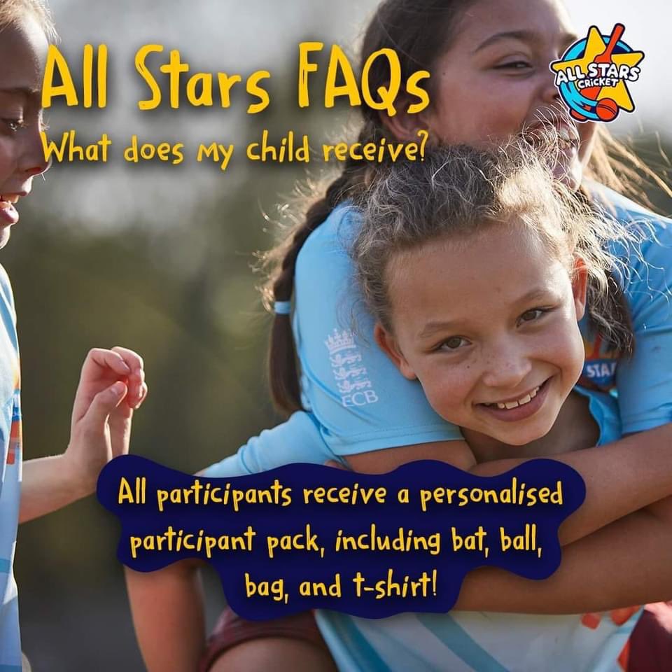 🌟All Stars is back this summer. Priority booking ( if you have attended our courses before) will be from the 6th March. General registration from the 13th March. Register your interest for Swindon All Stars here for reminder emails: ecb.co.uk/play/all-stars